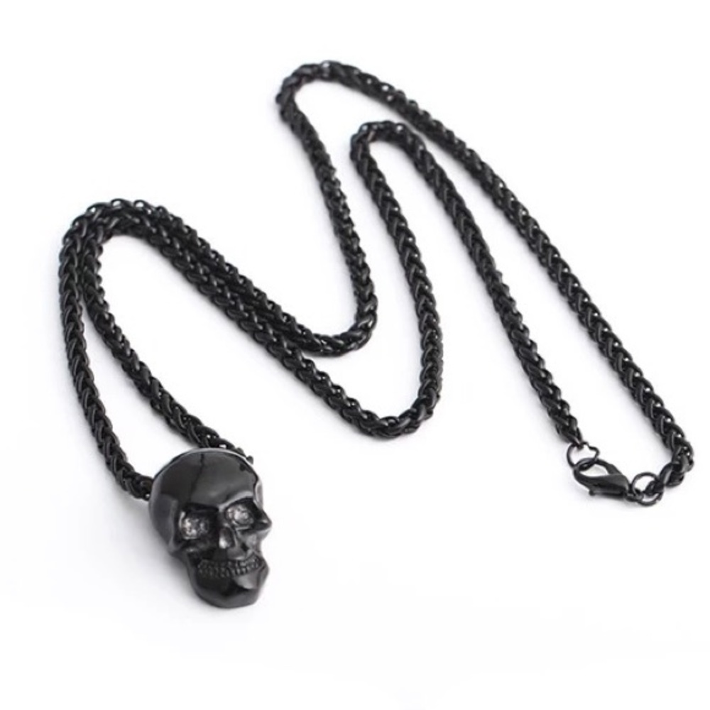 Black Stainless Steel Skull Necklace